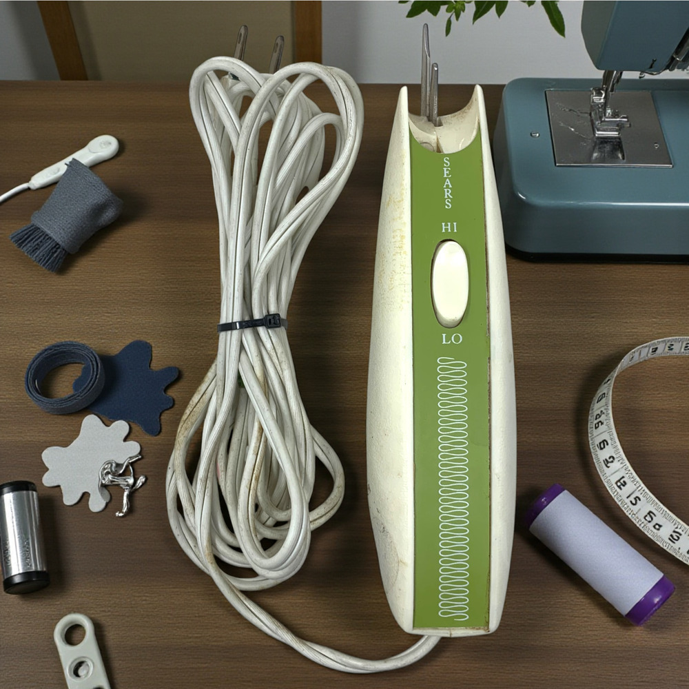 Vintage 1960's Sears Electric Scissors 2 Speed Fabric Cutter Retro Sewing Tool